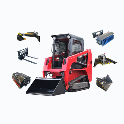 Diesel EPA CE Approved Track Skid Steer Loader Mini Pale Compatte Cingolate with Forestry Mulcher Attachments