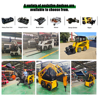 Best Selling Mini Skid Steer Loader with Snow Blower Buckets Mini Skid Steer Snow Blower Garden Mini Crawler Loader