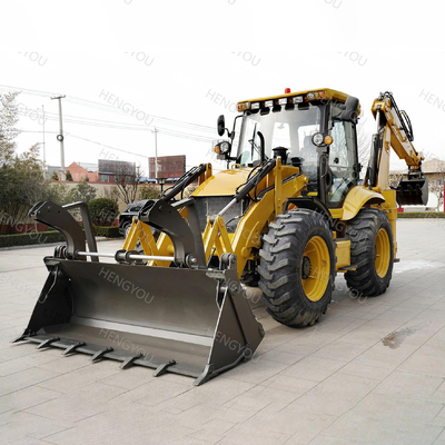 Best Selling 4 X 4 Hydraulic Excavator Loader Chinese Backhoe Loader Wheeled Backhoe Loader for Construction Works