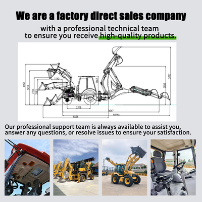 Best Selling 4 X 4 Hydraulic Excavator Loader Chinese Backhoe Loader Wheeled Backhoe Loader for Construction Works