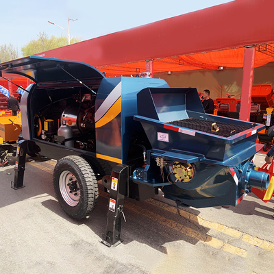 High Efficiency Mini  diesel Concrete Pump  Diesel Concrete Trailer Pump with Remote Concrete Pump   Construction Machinery
