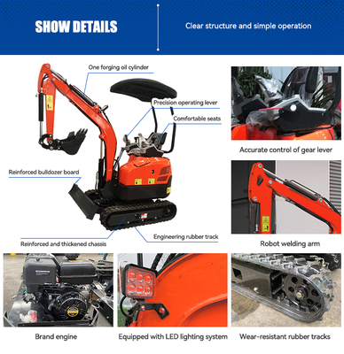 Free Shipping Farm 2 Ton Cheap Excavator Mini Excavator with Cab Drill Crusher Attachments