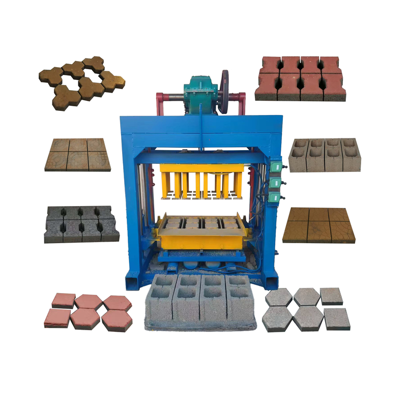 Portable Small Mini Manual diesel Generator Block Brick Making Machinery Hollow Cement Concrete Automatic Mobile Paving